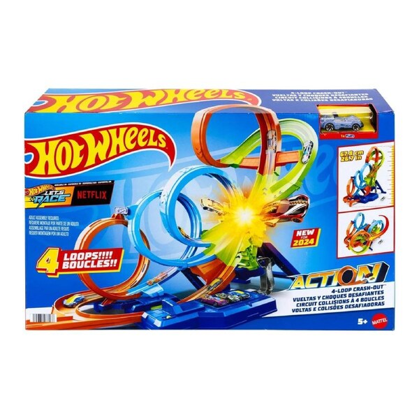 Hot Wheels Action 4-Loop Crash Out Track Set