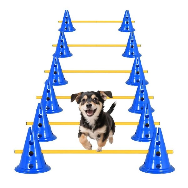 Advwin Dog Agility Hurdle Cone Set 6 Set Dog Agility Set