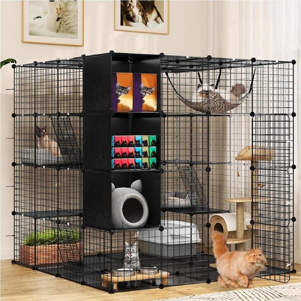 Advwin 4 Tier Large Cat Cage Enclosure Crate DIY Cat Villa