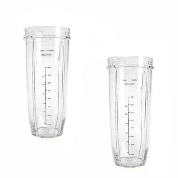 2 x Large 32oz Cups Replacement Accessories fit for Nutri Ninja Cup Auto IQ Bullet Blender