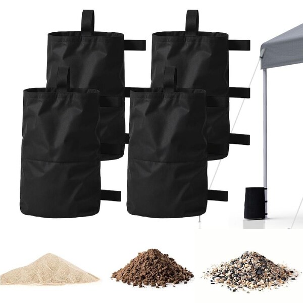 Advwin Canopy Weights Bags 4 Pack, for Outdoor Pop Up Canopy Tent Patio Umbrella Sun Shelter, Black