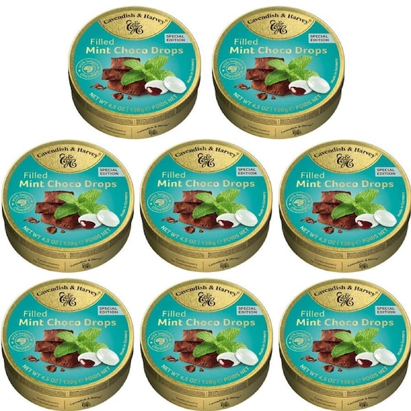 Cavendish & Harvey Filled Mint Choco Drops 130g x 8