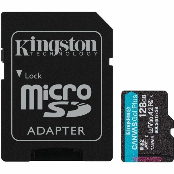 128GB microSDXC Canvas Go Plus Gen4 200MB/s A2 U3 V30 Card + Adapter
