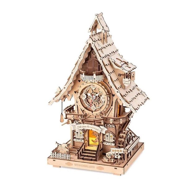 ROKR Cuckoo Clock Mechanical 3D Wooden Puzzle - LC901 - DIY Wooden Model Kit for Adults & Teens