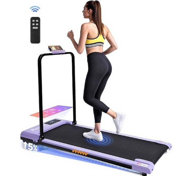 Advwin 5% Incline Foldable Treadmill for Home, Under Desk Walking Pad 120kg Capacity & 1-6km/H & Low Noise