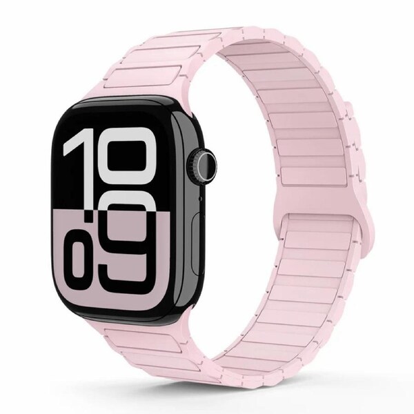 Tough On Magnetic Silicone Band for Apple Watch 42mm/44mm/45mm/46mm/49mm Pink