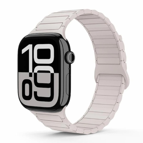 Tough On Magnetic Silicone Band for Apple Watch 42mm/44mm/45mm/46mm/49mm Starlight
