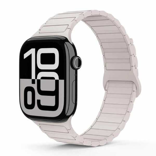 Tough On Magnetic Silicone Band for Apple Watch Series 10 38mm/40mm/41mm/42mm Starlight