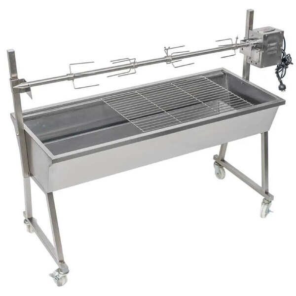 The Master 1200 Stainless Steel Spit Roaster with 30kg Motor - Flaming Coals