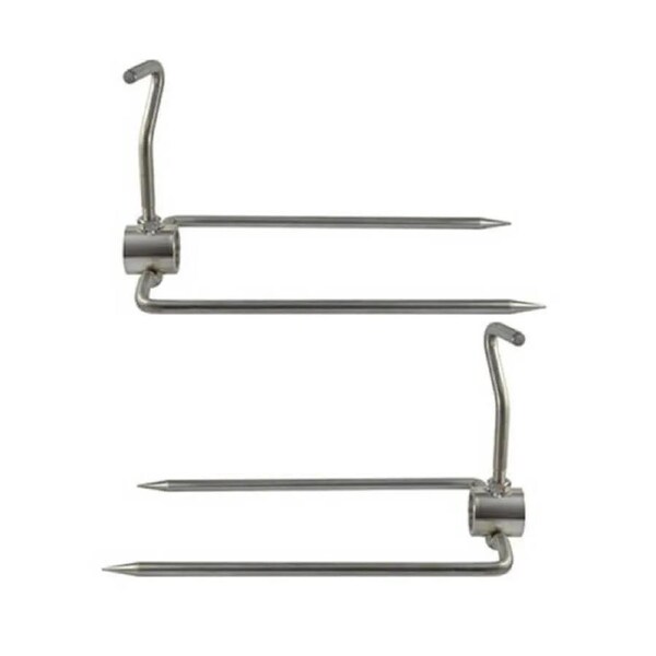 Spit Roaster Prong-Large Stainless Steel - 22mm Round (x2) - Flaming Coals