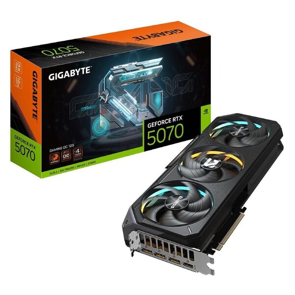 Gigabyte GV-N5070GAMING OC-12GD, GeForce RTX™ 5070, CUDA 6144, 12 GB, GDDR7, PCI-E 5.0, ATX, 750W, HDMI 2.1b *1