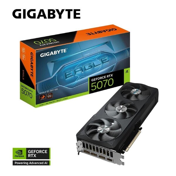 Gigabyte GV-N5070EAGLE OC-12GD, GeForce RTX™ 5070, CUDA 6144, 12 GB, GDDR7, PCI-E 5.0, ATX, 750W, HDMI 2.1b *1