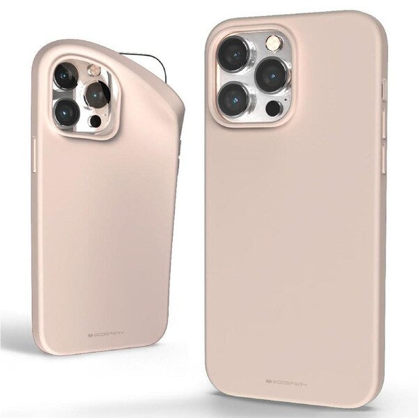 MERCURY Phone Cover Case Soft Feeling Jelly for iPhone 16 Pro - Sand Pink