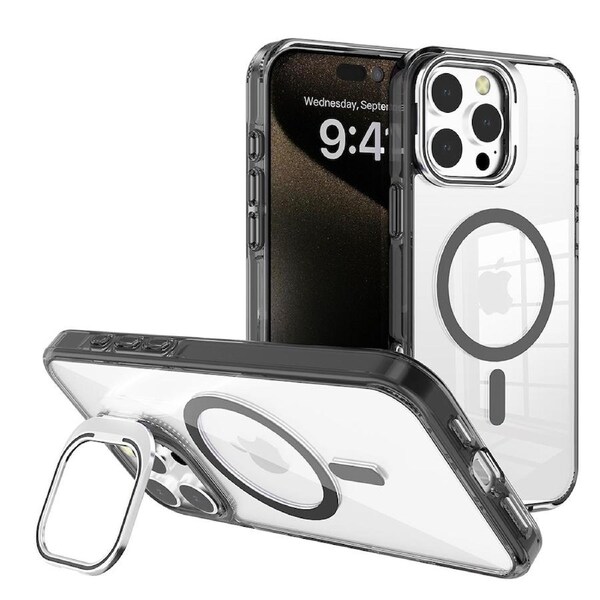 REDEFINE Transparent Magsafe Case Cover with Magnetic Ring for iPhone 16 Pro Max - Black