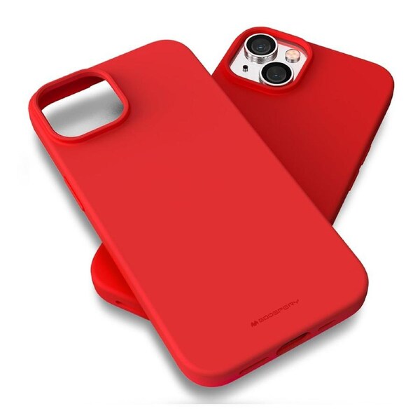 MERCURY Phone Cover Case Soft Feeling Jelly for iPhone 15 - Red