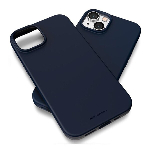 MERCURY Phone Cover Case Soft Feeling Jelly for iPhone 15 - Navy Blue