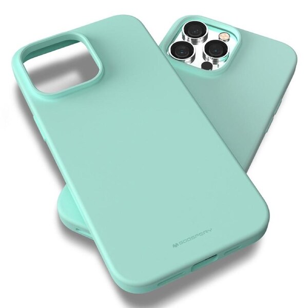 MERCURY Phone Cover Case Soft Feeling Jelly for iPhone 15 Pro - Mint Green