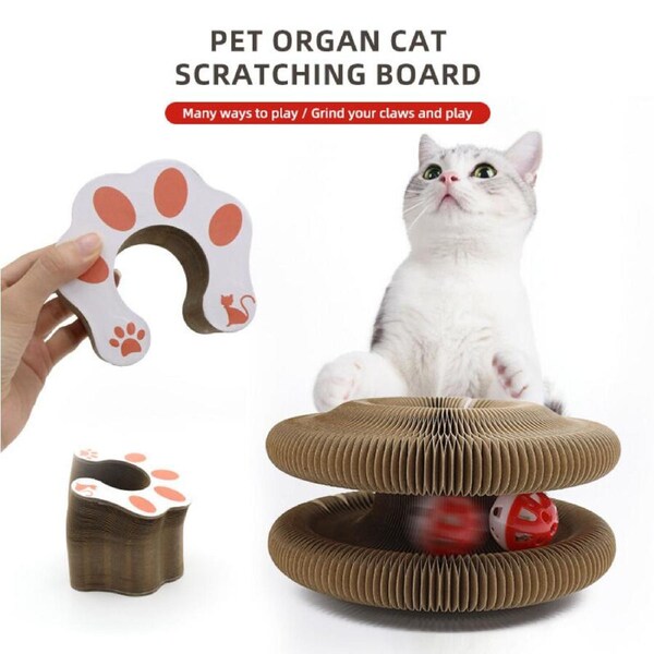 YES4PETS 3 x Small Magic Organ Cat Kitten Scratching Board Toy Play Best Scratcher