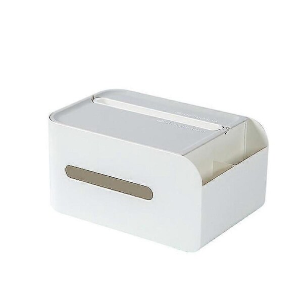 Dww-tissue Box Cover,plastic Rectangular Tissue Box Cove,multifunctional Tissue Box Holder With Stationery Remote Control Box, Mask Box, For Bathroom