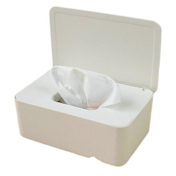 Baby Wet Towel Dispenser Plastic Paper Box (White) 18.5*12.2*7cm