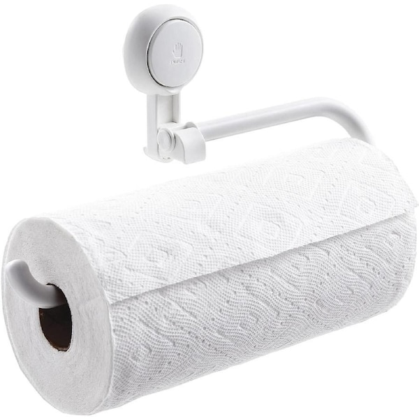 Suction Cup Paper Towel Holder Under Cabinet, No Drilling Plastic
