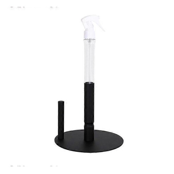 Stainless Steel Paper Towel Holder, Kitchen Vertical Roll Paper Holder, Multifunction Watering Bottle Cleaning Organizer, American Black