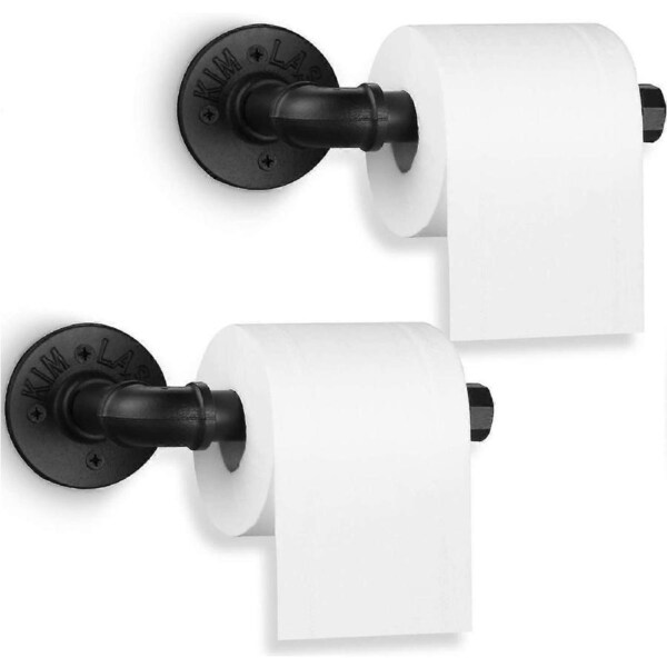 Pack Industrial Pipe Toilet Paper Holder, Heavy Duty Diy Vintage Rustic Iron Roll Tissue Wall Mount Paper Holder Towel Racks With Hardware For Bathroo