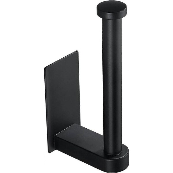 Toilet Paper Holder Self Adhesive - Black Toilet Roll Holder Adhesive Toilet Tissue Holder Stick on Wall for Bathroom and Kitchen, SUS 304 Stainless S
