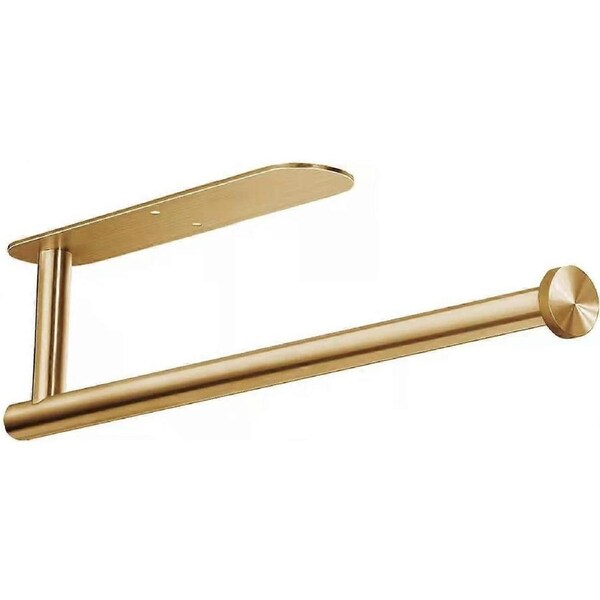 1 Pcs Gold Paper Towel Holders for Kitchen, Paper Towels Bulk- Self-Adhesive Under Cabinet, Screws, Stainless Steel