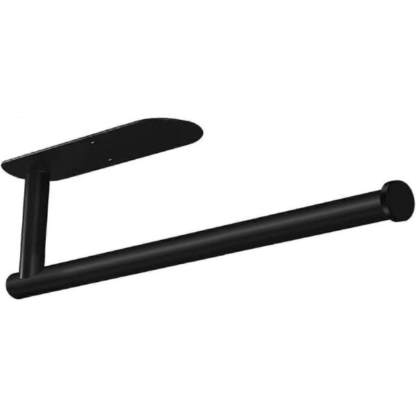 1 Pcs Black Paper Towel Holders for Kitchen, Paper Towels Bulk- Self-Adhesive Under Cabinet, Screws, Stainless Steel
