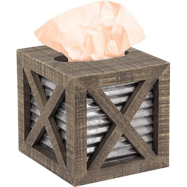 Wooden Paper Towel Holder - Farmhouse Bathroom Accessories - Rustic Bathroom Decorative Paper Towel Holder w/o Paper Towels