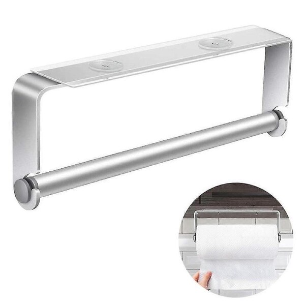 Adhesive Paper Towel Holder Under Cabinet, Black Paper Towel Roll Rack For Kitchen, Bathroom, No Drilling, Stainless Steel, Rust Proof