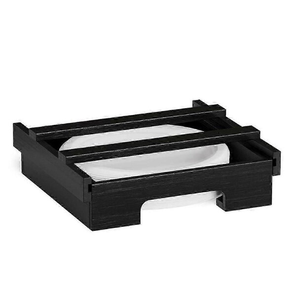 9/10-Inch Bamboo Paper Plate Dispenser - Under Cabinet & Countertop Holder for Kitchen Caddys for P