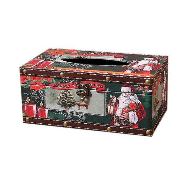 Christmas Tissue Box Home Indoor Desktop Paper Box,Santa Claus
