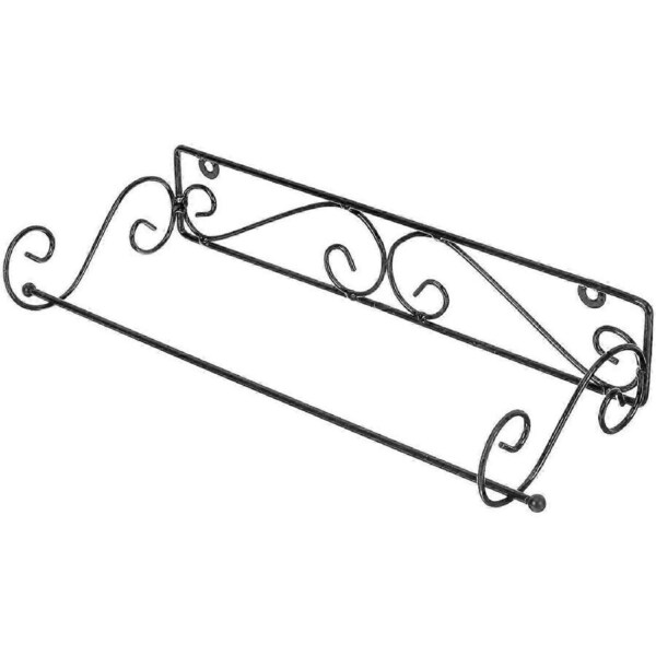 Vintage Black Wall Mounted Kitchen Roll Holder - 30x7cm