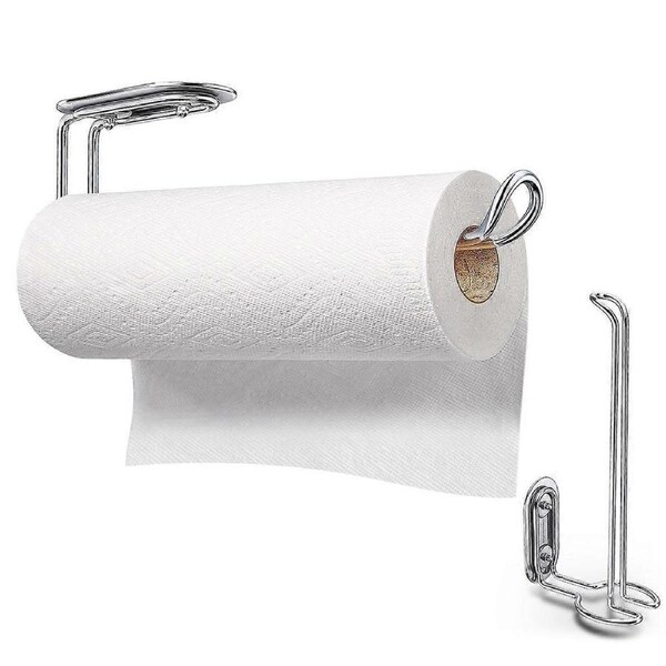 Paper Towel Holder Kitchen Silver 31.5 x 13 x 8 cm Rustproof Easy Installation 2Pack