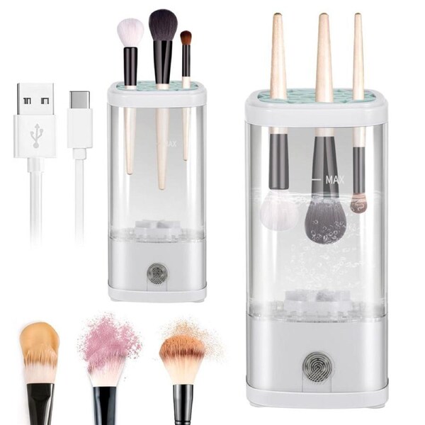 Catzon 2in1 Electric Makeup Brush Cleaner Quick Efficient Cleaner Machine for All Types of Brushes