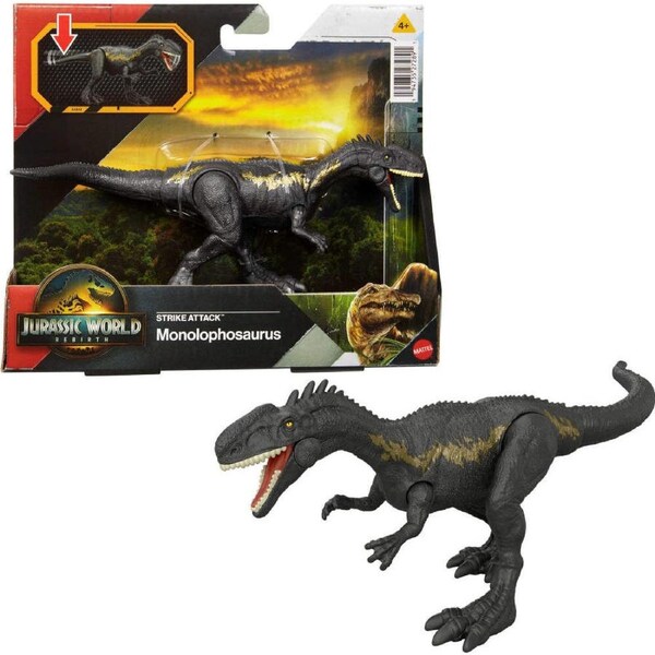 Jurassic World Rebirth Strike Attack Monolophosaurus Toy