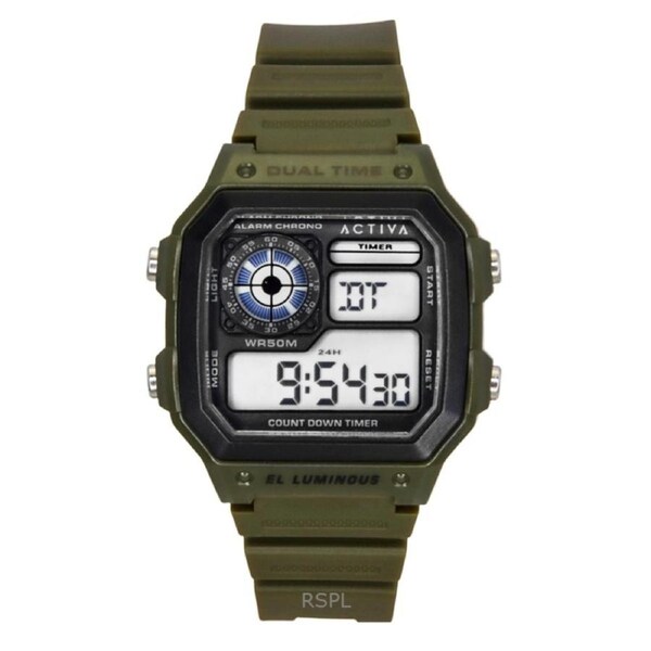 Invicta Activa-Digital Dual Time Stopwatch Timer Alarm Backlight Quartz ACW1299-002 Mens Watch