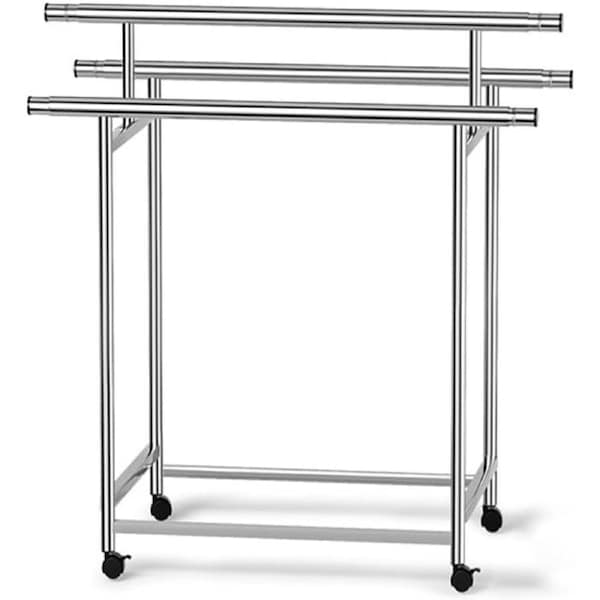 Stainless Steel Clothes Drying Rack ? Floor-Standing 3-Pole Folding Laundry Rack ? Adjustable 120-200cm Hanging Rod
