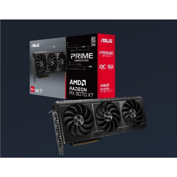 ASUS AMD Radeon PRIME RX 9070 XT 16GB GDDR6 OC Edition Graphics Card