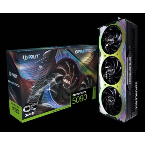 PALIT RTX5090 GAMEROCK OC 32GB GDDR7 512bit 3-DP HDMI ARGB PCI-E 5.0 4K 3.5