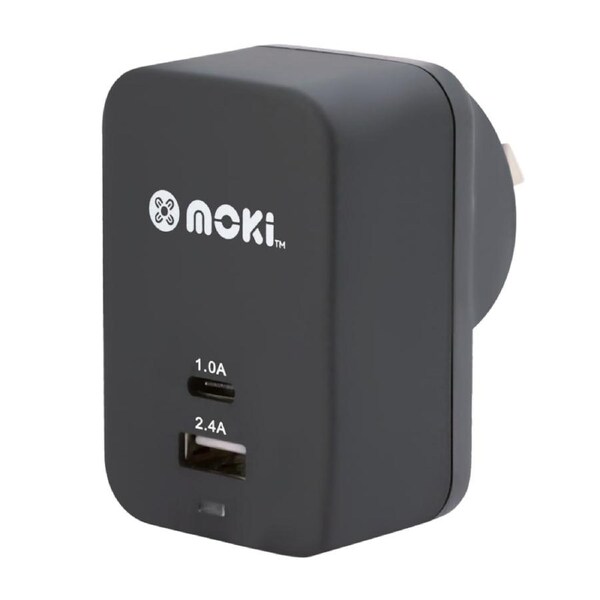 Moki Dual USB Wall Charger - Black