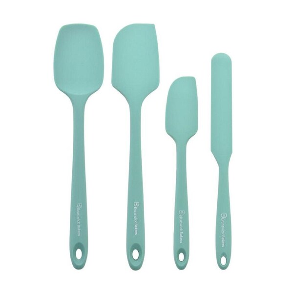 4pc Brunswick Bakers Spatula Cyan Silicone Cooking Baking Utensil 28cm