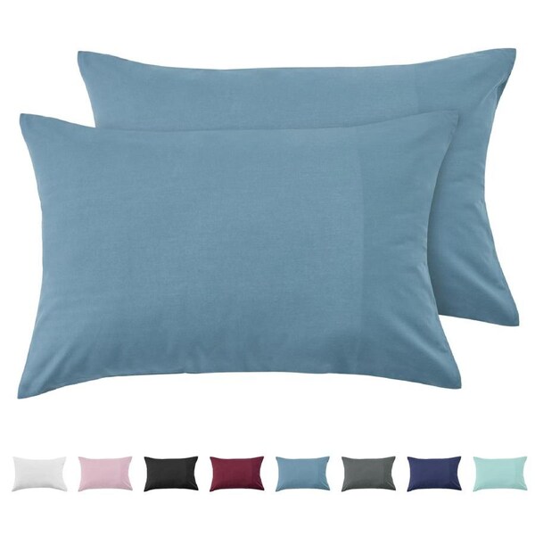 LINENOVA Cotton Blend Pillow Cases Cushion Cover - Home Decor & Ultra Soft & Durable Body / Black