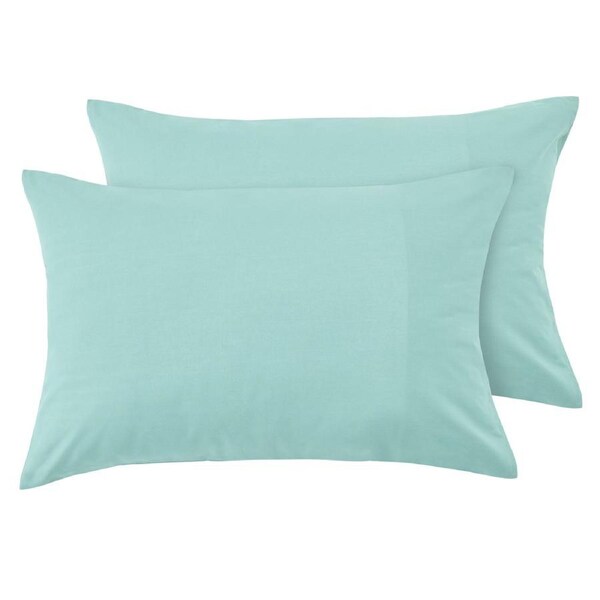 LINENOVA Cotton Blend Pillow Cases Cushion Cover - Home Decor & Ultra Soft & Durable Queen / Mint