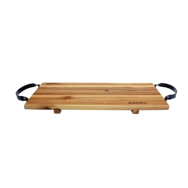 St. Claire Acacia Board with Black Steel Handles Food Grade 60x20x1.5cm