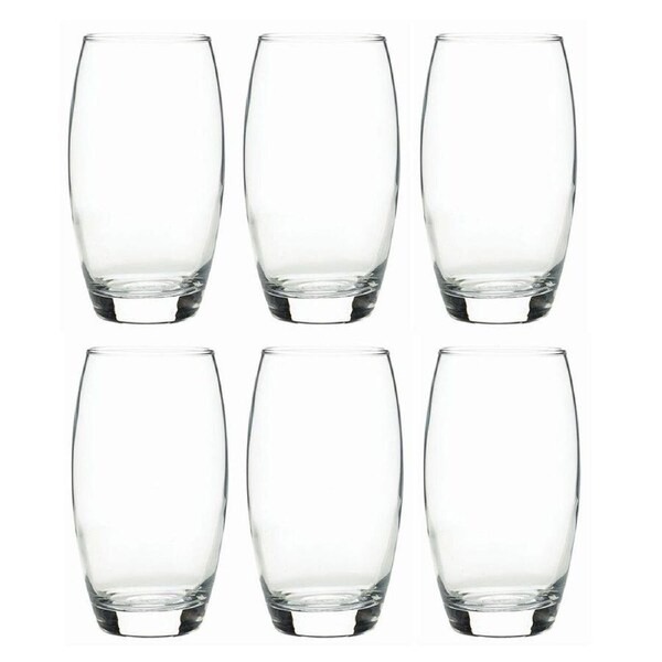6pc Artcraft Payton Durable Glass Tumbler Party Beverage Drinkware 510ml Clear