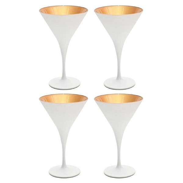 4pc Artcraft Luna Classic Martini Glass Beverage Drinkware 175ml White/Gold