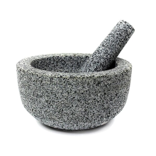 Classica Solid Granite Mortar & Pestle Spice Herb Pounder Crusher 20x11cm Grey